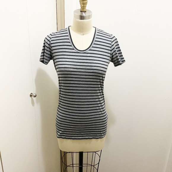 JNBY Striped Crew Neck T Shirt Black Grey M - Picture 5 of 7